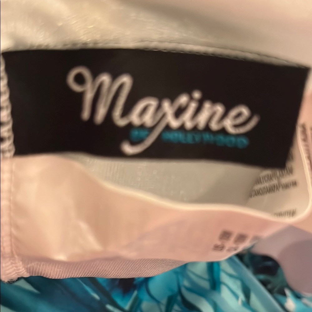 Maxine of Hollywood Blue One Piece Swimsuit Minimizer Size 18W New NWT Minimuze - Picture 5 of 8